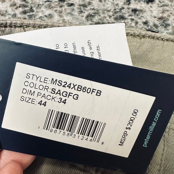 PETER MILLAR Crown Crafted Raleigh Performance Pants 44x34 Sage Green NWT - Picture 4 of 5